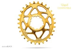 Absolute Black Sram Oval Boost 3mm Offset Spiederless 34 Zähne Gold Kettenblatt